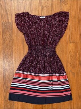 Pinky Navy & Red Polka Dot Stripe Dress